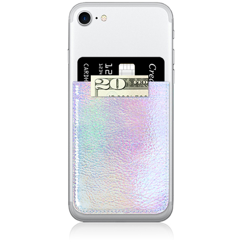 PHONE POCKETS PEEL-AND-STICK CARD HOLDER WALLET FOR ALL PHONES & CASES - IRIDESCENT