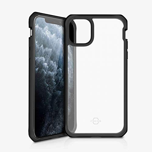 ITSKINS HYBRID SOLID PROTECTIVE PHONE CASE FOR IPHONE 11 PRO MAX - PLAIN BLACK AND TRANSPARENT