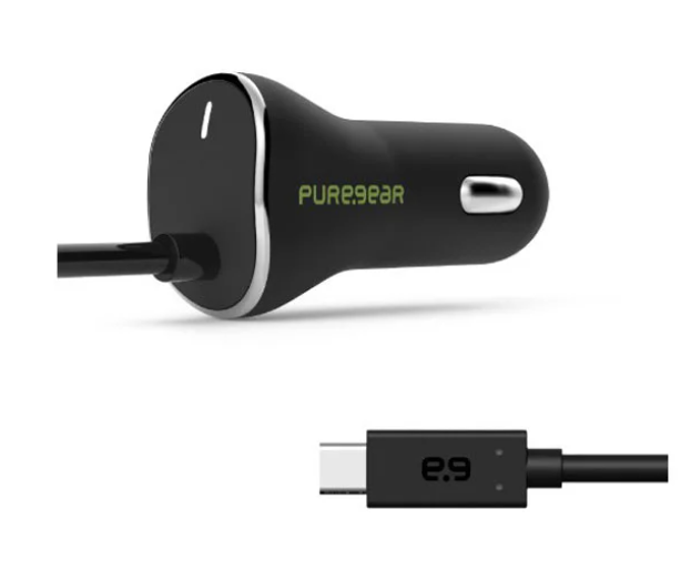 PUREGEAR CAR CHARGER USB-C 15W / 3A - BLACK - NEW IN BOX
