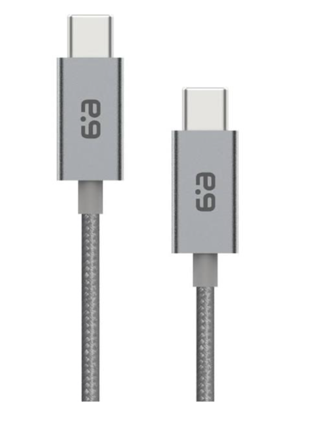PUREGEAR 4-FOOT BRAIDED (USB-C) TO (USB-C) CHARGING CABLE - GRAY