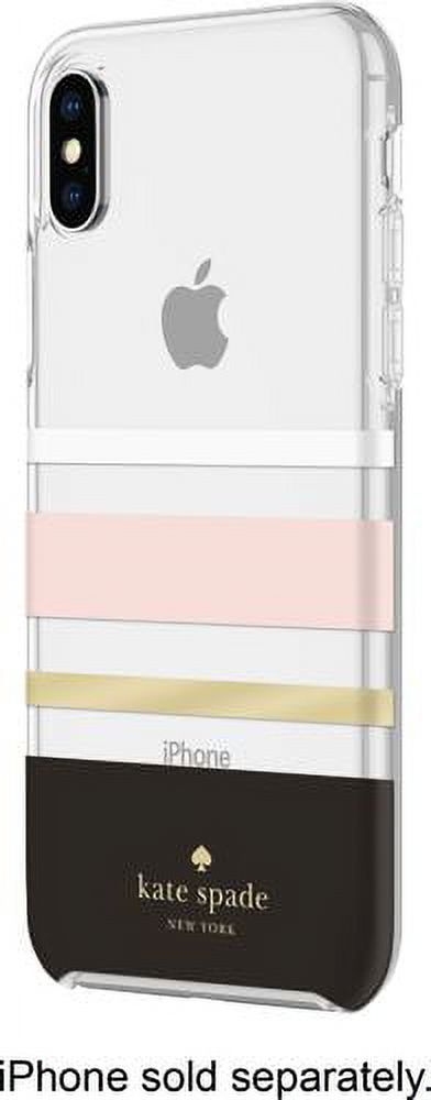 KATE SPADE PLAYFUL & STRONG PINK/BLACK STRIPES IPHONE XS MAX CASE