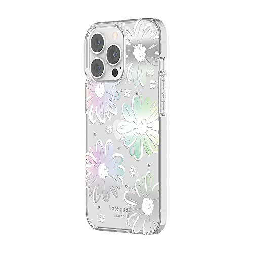 KATE SPADE NEW YORK KATE SPADE NEW YORK PROTECTIVE HARDSHELL CASE FOR IPHONE 13 PRO - DAISY IRIDESCENT FOIL