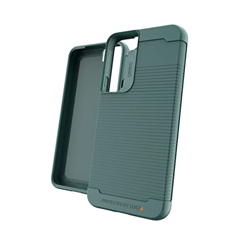 GEAR4 ZAGG HAVANA - GREEN CASE - THAT HIGHLIGHTS THE D3O PROTECTION MATERIAL FOR SAMSUNG GALAXY S22