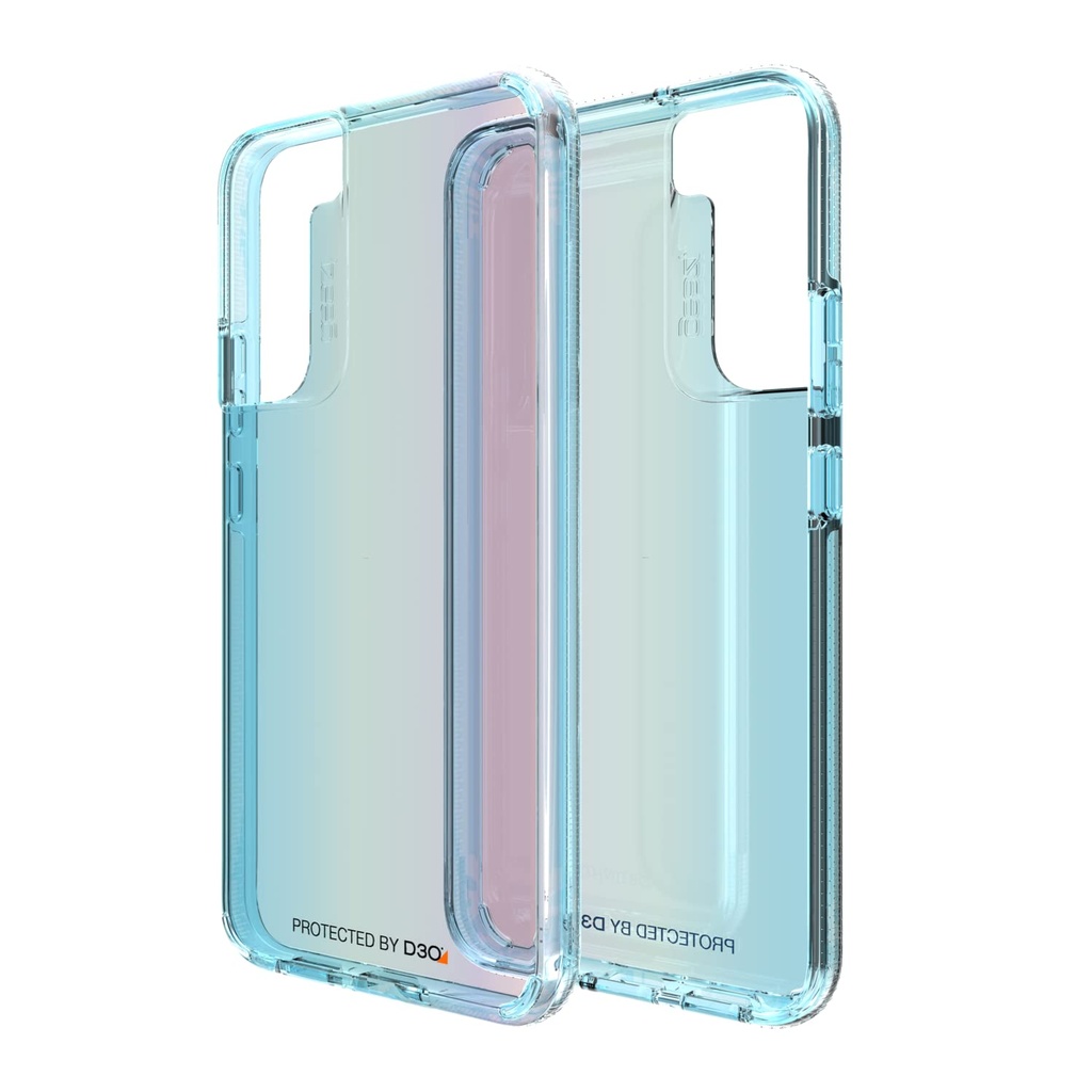 GEAR4 ZAGG MILAN - AURORA BLUE CASE - THAT HIGHLIGHTS THE D3O PROTECTION MATERIAL FOR SAMSUNG GALAXY S22+